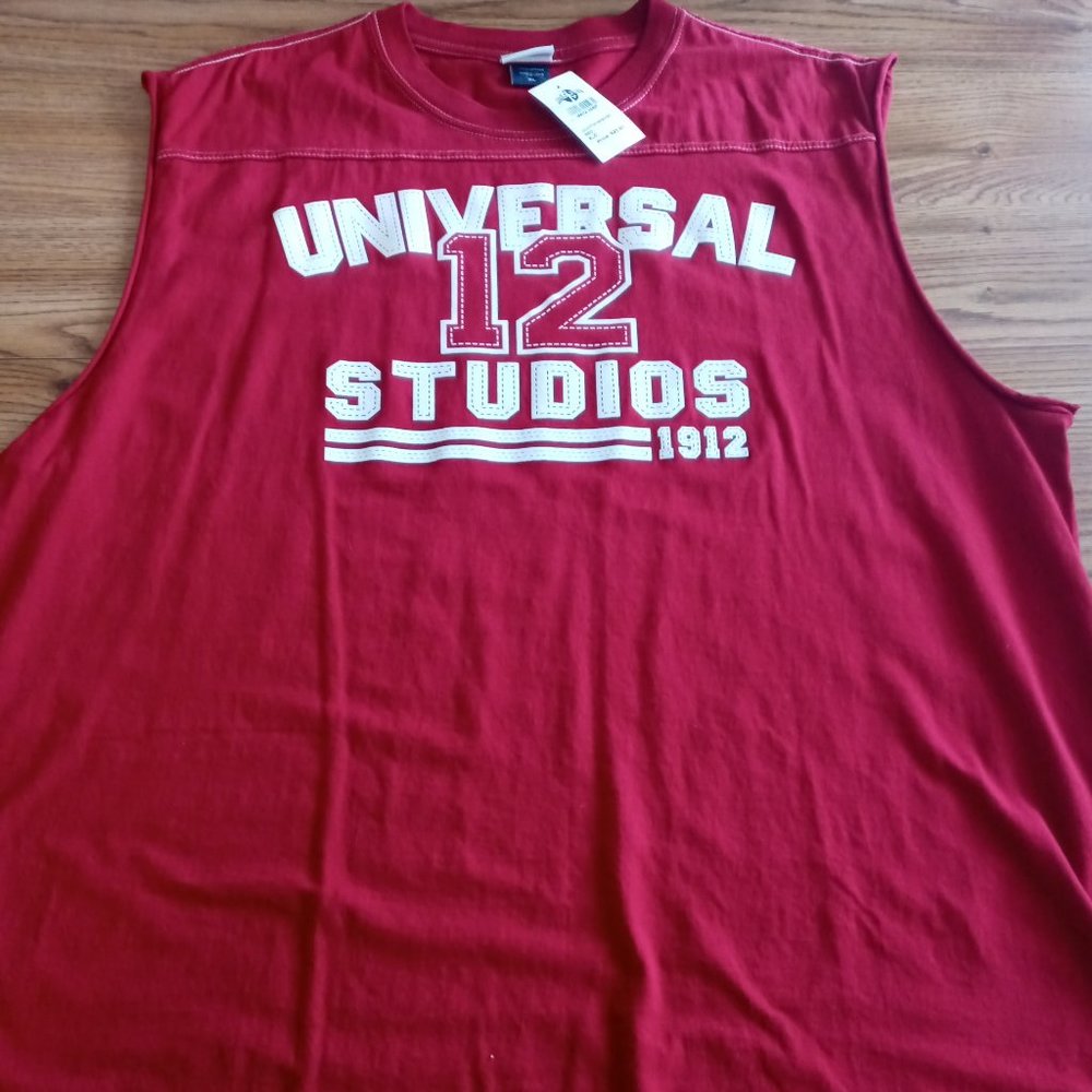 UNIVERSAL STUDIOS 1912 BNWT 2008 RED MUSCLE SHIRT SZ XL
